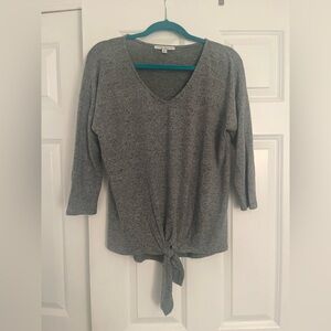 Long Sleeve Tie Waist Shirt